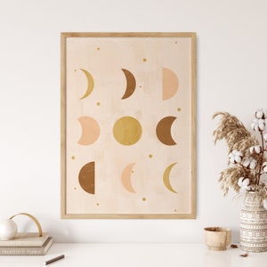Boho Moons Wall Art, mystieke afdrukbare kunst