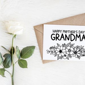 Coloring Mothers Day Card for Grandma | Printable Mother's Day Card ...
