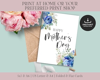 Pretty Mother's Day Card Printable Pdf | Printable Mother's Day Card | Printable Card For Mom | Instant Download Mother's Day | Floral Card
