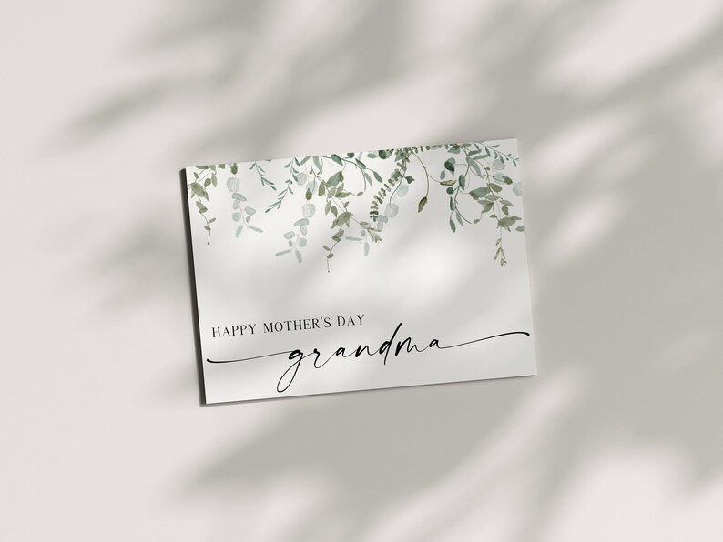 Mothers Day Card Grandma Printable Printable Mother's Day Card Print ...