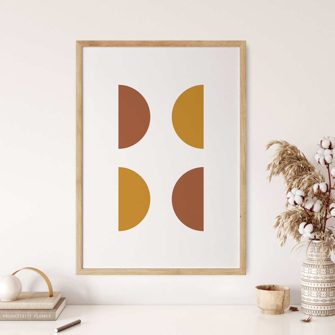 Geometric Mid Century Modern Printable Wall Art, Abstract Digital Art ...