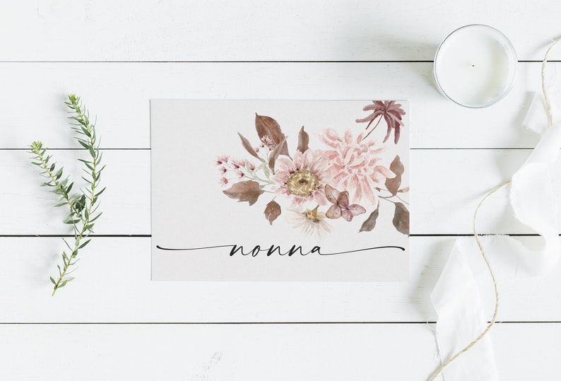 Nonna Text Cursive Printable Mothers Day Card for Nonna | Printable Mother's Day Card ...