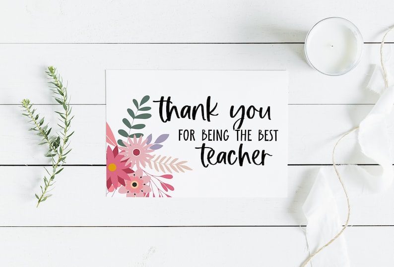 Teacher Appreciation Day Printable Gift for Teacher Printable Card ...