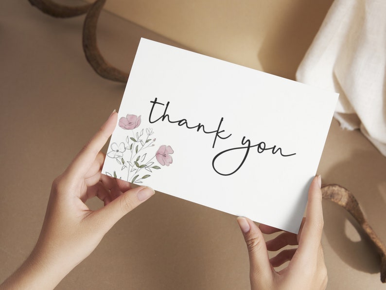 Printable Floral Thank You Cards | Printable Thank You Card | Printable ...