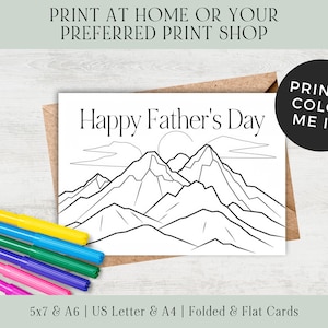 Printable Fathers Day Cards To Color | Fathers Day Printable Coloring Card | Printable Coloring Fathers Day Cards | Coloring Card PDF