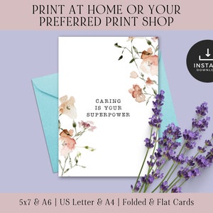 Downloadable Thank You Card | Printable Thank You Card PDF | Print and Cut Thank You Card | DIY Thank You Card | Thank You Note | Floral DIY