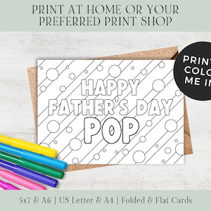 Father&#39;s Day Card For Pop | Printable Coloring Pop Card | Printable Fathers Day Card To Color | Printable Coloring Fathers Day Cards