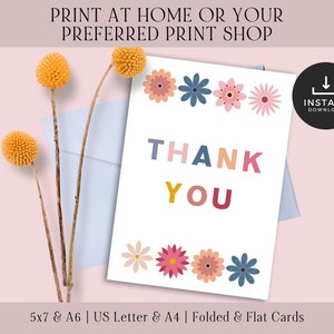 Cute Thank You Card Download | Printable Thank You Card | Printable Thank You Card PDF | Print and Cut Thank You Card | DIY Thank You Card