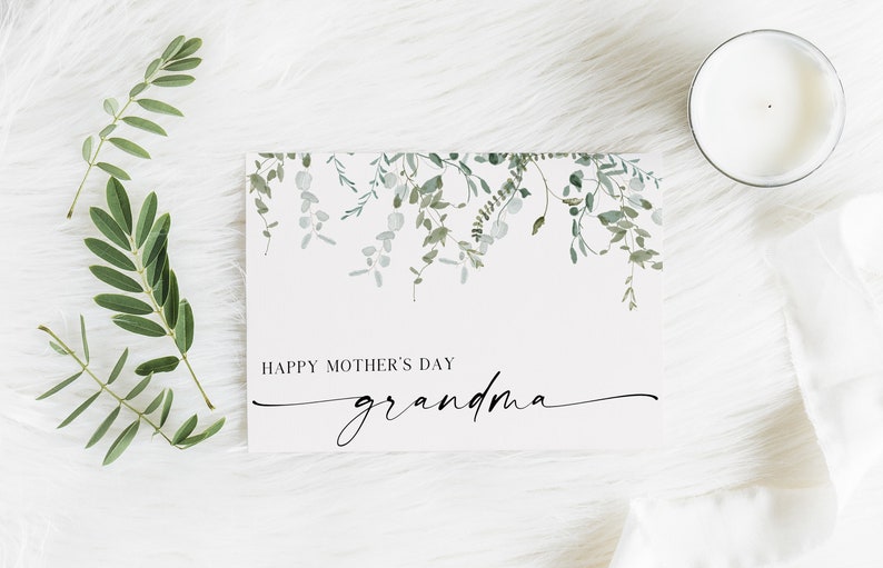 Mothers Day Card Grandma Printable Printable Mother's Day Card Print ...