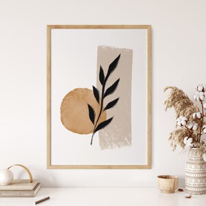 Natuurlijke abstracte muurkunst, aardse afdrukbare kunst