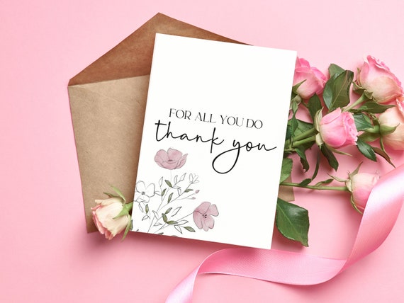 Downloadable Thank You Card | Printable Thank You Card PDF | Print