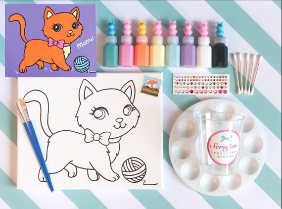 Kids Painting Kit Fancy Fashion Kitty Acrylic 