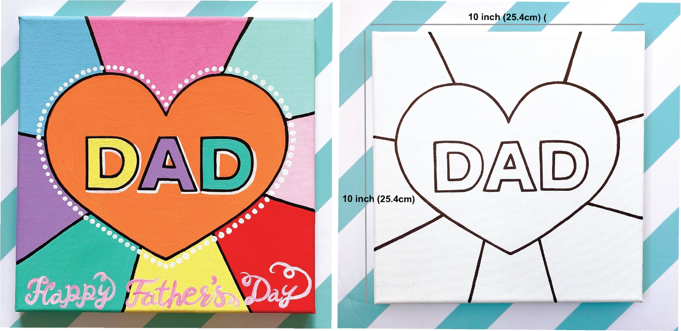 Kids Painting Kit / Happy Father's Day Acrylic Painting Kit / Kids