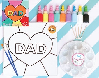 Kit de pintura para niños / Kit de pintura acrílica feliz día del padre / Fiesta de arte de cumpleaños para niños