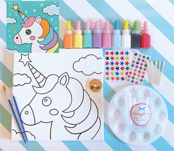 Kids Painting Kit / Magical Unicorn Acrylic Painting Kit Kids Birthday Art  Party Birthday Gift 