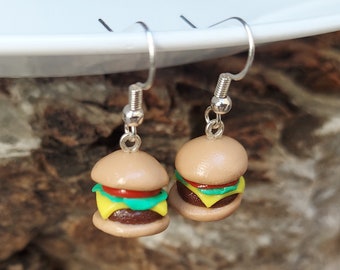 Clay Cheeseburger Earrings
