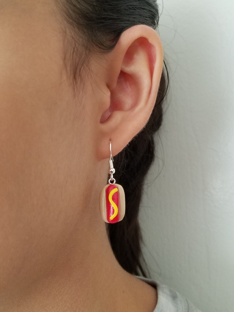 Clay Hot Dog Earrings