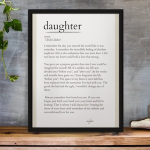 Definition of a Daughter, Gift for Daughter, Thoughtful Daughter Quote, Daughter Gift from Mother, Daughters Day, Digital Print