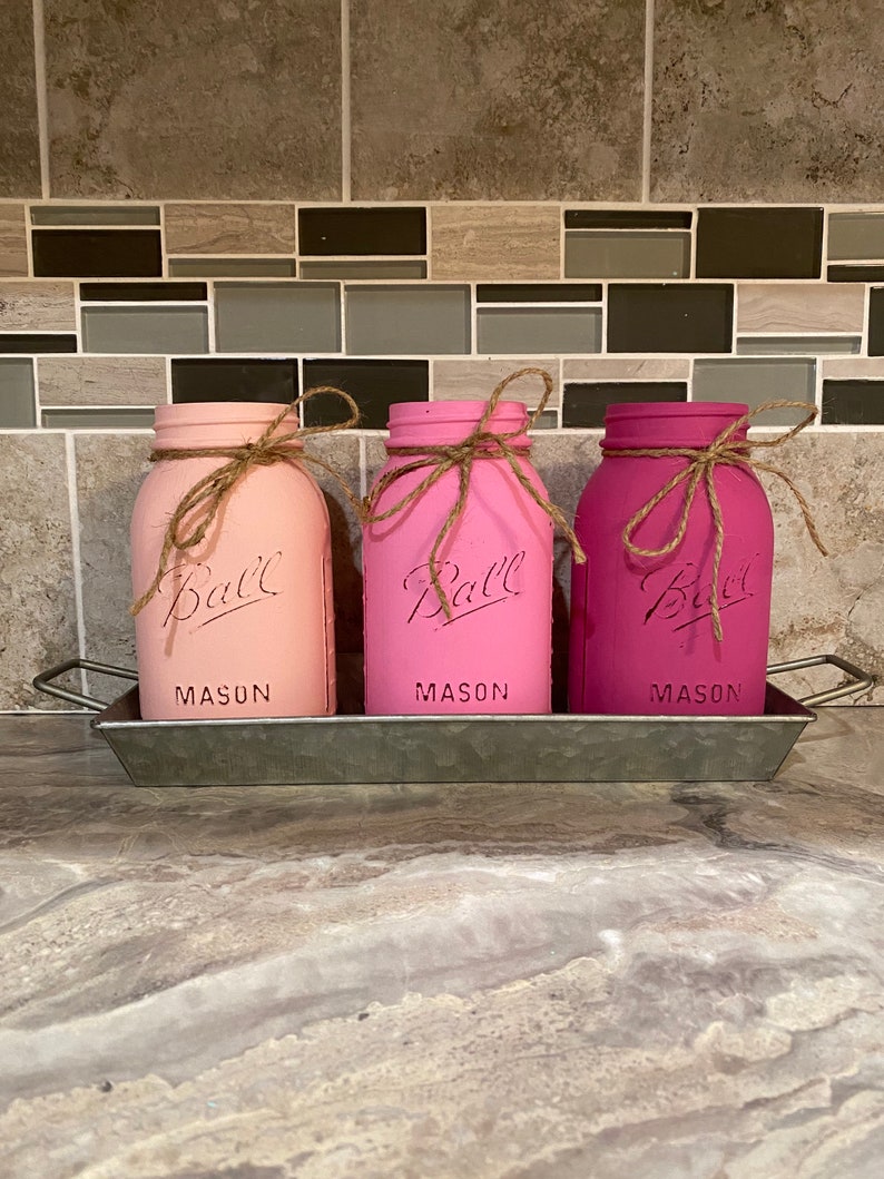 Mason Jars with Galvanized Tray Etsy