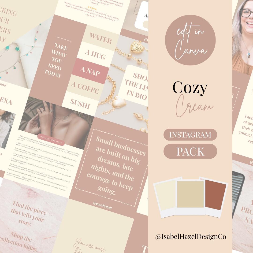 30 Boho Instagram Post Templates | Editable Canva Social Media ...