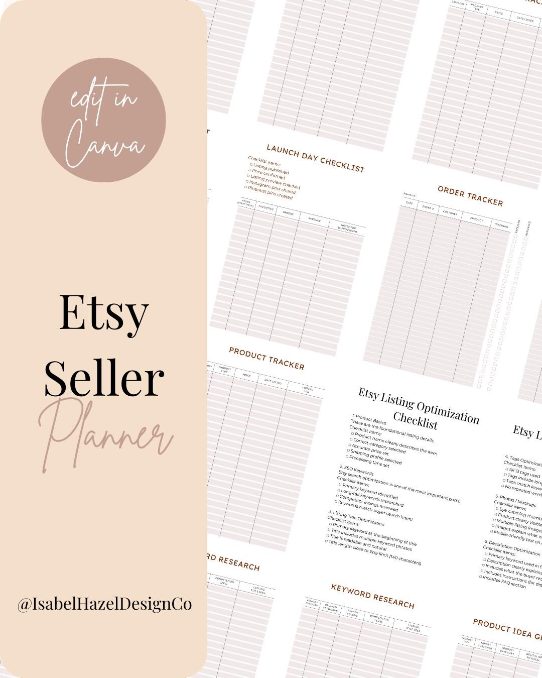 Printable Boho Etsy Seller Planner | Etsy Business Planner | Digital ...