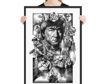 ハリウッド俳優ジャッキー・チェンのクラシック写真に直筆サインされた