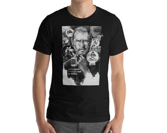Steve Jobs / Tribute T-Shirt for Steve Jobs / Apple Geek Shirt / Mens Womens / Gift for gamer / Short-Sleeve Unisex Premium T-Shirt