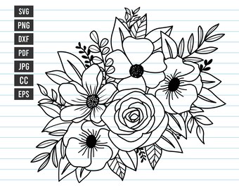 Wedding Bouquet Svg Etsy