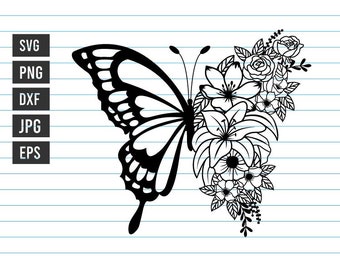 Download Floral Butterfly Svg Etsy