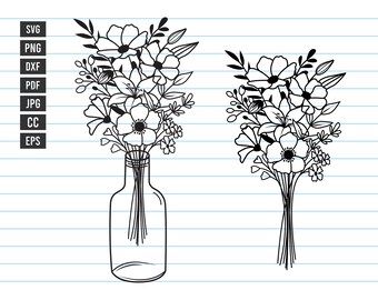 Download Floral Vase Svg Etsy