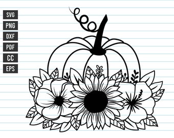 Download Floral Pumpkin Svg Etsy