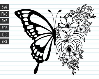 Free Free 73 Cricut Half Butterfly Half Flower Svg SVG PNG EPS DXF File