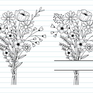 Blumen Monogramm SVG, Blumen Monogramm SVG, Blumenrahmen svg, Blumen Rahmen svg, Blumen Monogramm Clipart, svg, png, dxf.