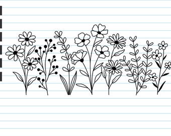 Wildflower SVG Files: Floral Clipart for Cricut, Silhouette (Digital Download)