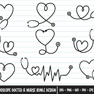 Stetoscopio Svg, Pacchetto Stetoscopio Svg Svg, Battito Cardiaco Infermiera Svg, Stetoscopio Cuore Svg, Stetoscopio Svg Cuore, Infermiera Svg, Svg Per Cricut.