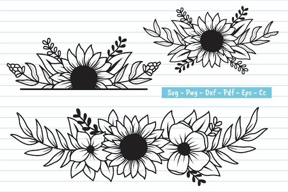 Flower Svg Files, Flower Bundle Svg, Flower Border, Flower Bouquet Svg, Sunflower svg bundle, Sunflower,Flower Clipart, Flower Bouquet Png.