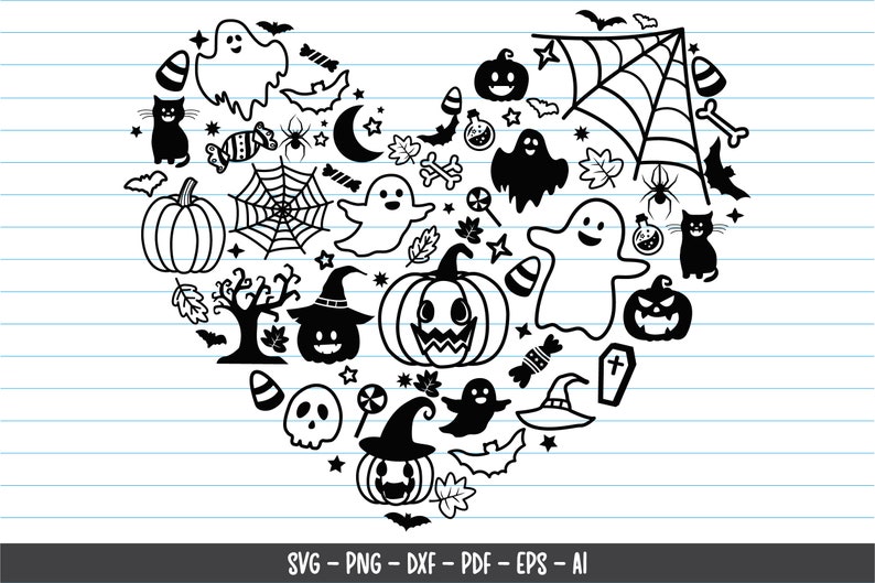 Halloween Svg Halloween Heart Svg Halloween Shirt Svg Kids Etsy