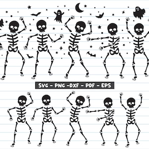 Fröhliches Halloween-Skelett SVG, tanzende Skeletons-Svg, Halloween-Svg, Lustiges Halloween-Svg, Kinder-Halloween-Svg, Sublimationsdesign, Cricut-Svg.