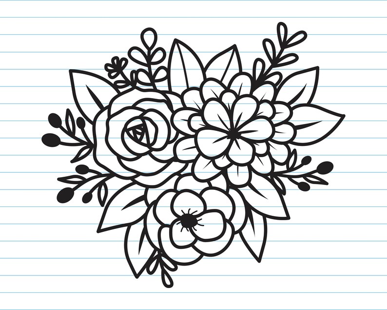 Blumenstrauß Svg Blume Svg Blume Svg geschnitten Dateien - Etsy Schweiz