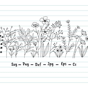 Flower Svg, Flower Svg Files, Wildflower Svg, Flowers And Leaf Clipart, Flower Svg Files For Cricut And Silhouette, Wildflower Svg Files.