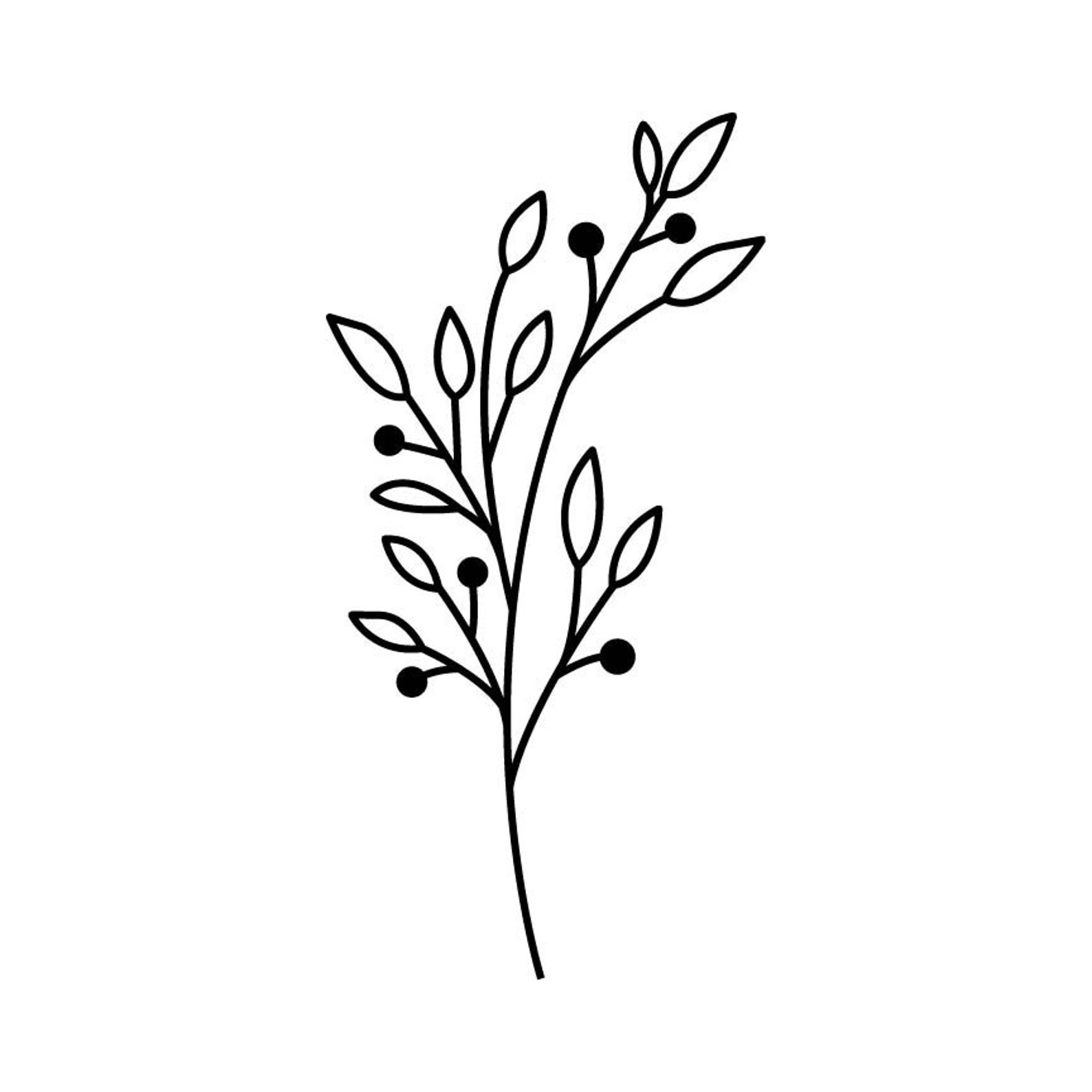 Download Flower Svg Wildflower Svg Hand Drawn Flowers And Leaf | Etsy
