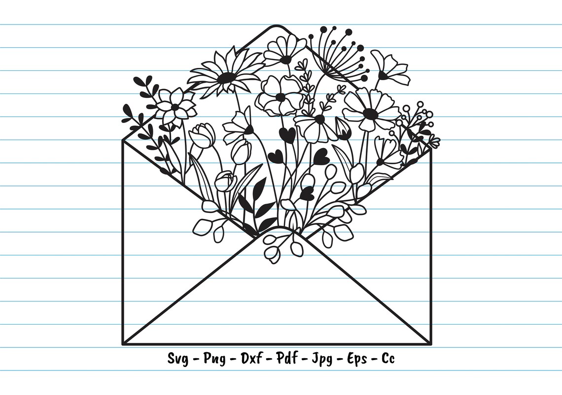Download Wildflower Envelope Svg Flower Svg Wildflower Svg Flower | Etsy