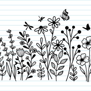 Flower Meadow Svg Flower Svg Files Wildflower Svg Flower - Etsy