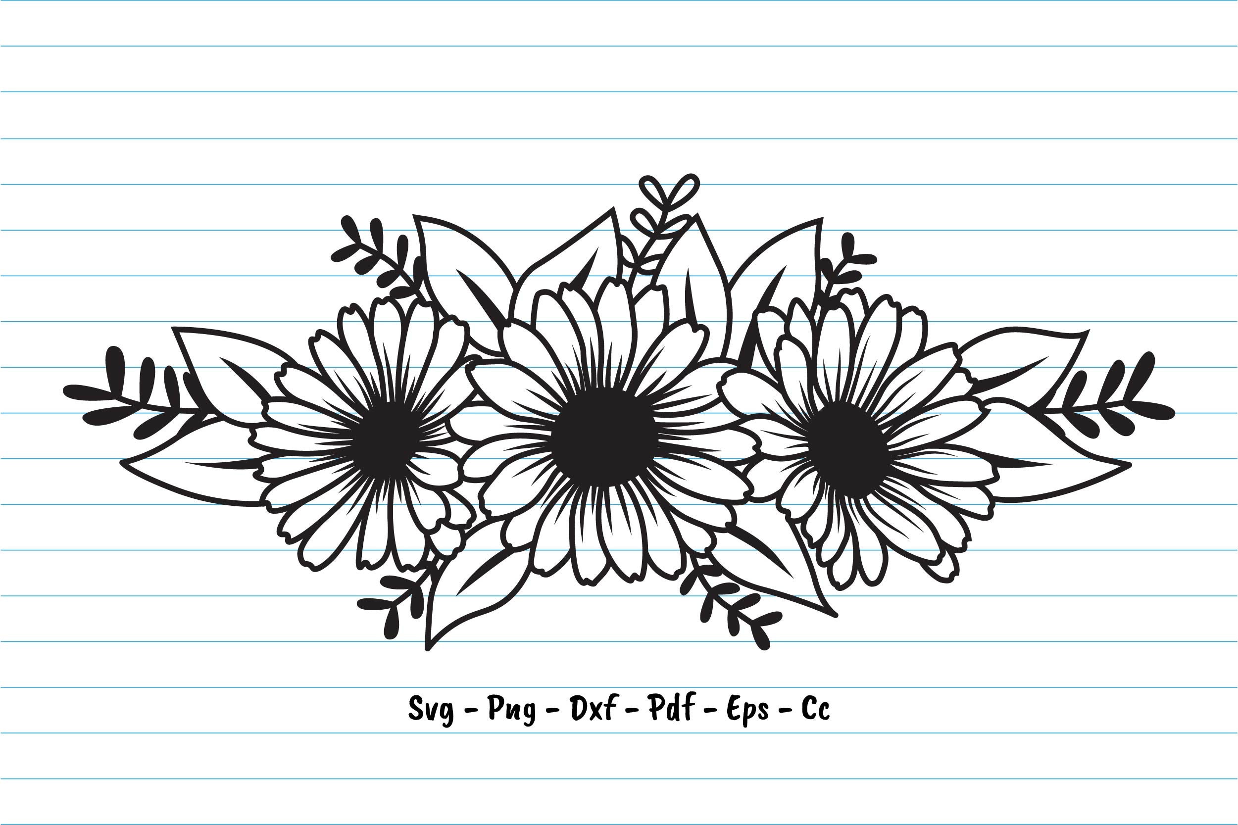 Flower Svg Files Floral Svg Daisy Svg Daisy Flower Svg Etsy