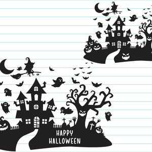 Halloween Svg Files, Happy Halloween Svg, Ghost Svg, Witch Svg, Pumpkin, Kids Halloween Shirt Svg, Halloween Clipart, Svg Files For Cricut.