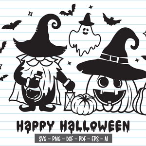 Halloween Gnome Svg, Halloween Svg Files, Halloween Pumpkin Svg, Gnome Svg, Pumpkin Svg, Ghost Svg, Clipart, Svg Files For Cricut.