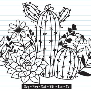 Cactus Svg, Cactus Flower Svg, Succulent Svg, Cactus Flower, Cactus Svg Cut files, Cactus Clipart, Cactus Svg Files For Cricut, Svg, Png.
