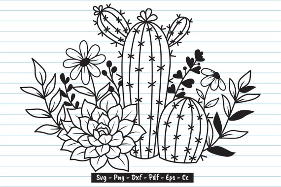 Cactus Svg Cactus Flower Svg Succulent Svg Cactus Flower - Etsy