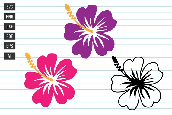 Hibiscus Svg, Hibiscus Clip Art, Flower Svg, Tropical Flower Svg, Hibiscus Flower Svg, Hibiscus Svg Paper Cut Template, Svg, Png, Dxf, Eps.