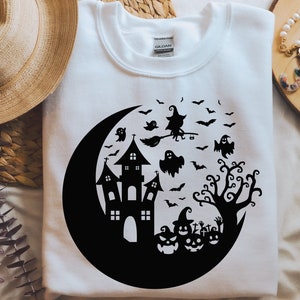 Halloween Svg, Halloween Moon Svg, Halloween Svg, Halloween Svg For Shirt, Halloween Clipart, Halloween Silhouette, Svg Files For Cricut. image 4